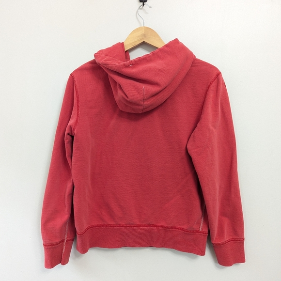 American Eagle Vintage Style Button Collar Distressed Hoodie Collegiate - Picture 2 of 14